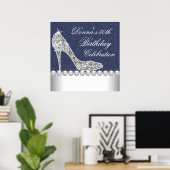 Poster Fête d'anniversaire Denim et Diamants (Bureau à domicile)