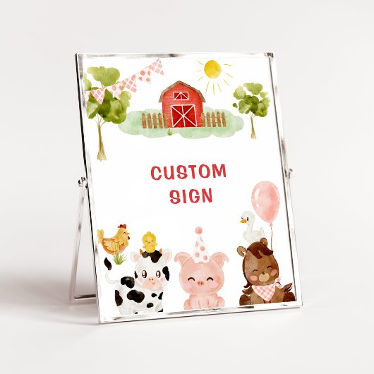 Poster Fête d'anniversaire des animaux de ferme Custom