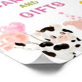 Poster Fête d'anniversaire des animaux de ferme roses Car (Coin)