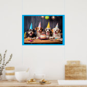 Poster Fête d'anniversaire des chiens (Cuisine)
