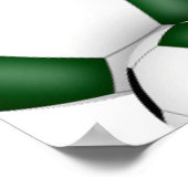 Poster fête d'anniversaire des filles de soccer noir vert (Coin)