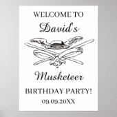 Poster Fête d'anniversaire du héros du mousquetaire Accue (Devant)