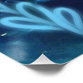 Poster Fête d'anniversaire du néon bleu foncé Axolotl (Coin)