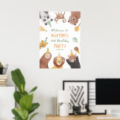 Poster Fête d'anniversaire fête signe de bienvenue (Bureau à domicile)