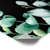 Poster Fête d'anniversaire forêt d'eucalyptus noirs bienv (Coin)