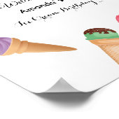 Poster Fête d'anniversaire glace aquarelle (Coin)