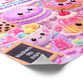 Poster Fête d'anniversaire Glitter Rainbow Squishy Snacks (Coin)