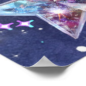 Poster Fête d'anniversaire jumelle dans l'espace (Coin)