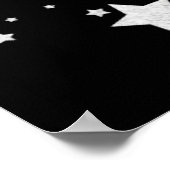 Poster fête d'anniversaire noir argent étoiles accueil él (Coin)