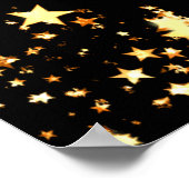 Poster fête d'anniversaire noir étoiles d'or bienvenue (Coin)