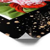 Poster fête d'anniversaire parties scintillant d'or noir (Coin)