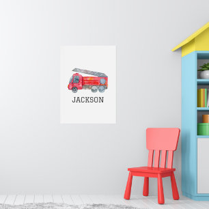 Poster Fête d'anniversaire personnalisée de camion de pom