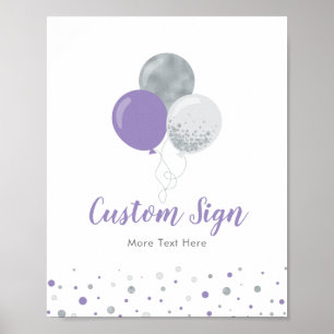 Poster Fête d'anniversaire personnalisée pour fille avec