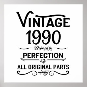 Poster Fête d'anniversaire personnalisée vintage 35 ans