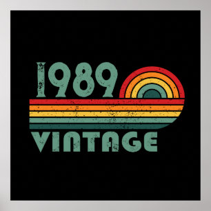 Poster Fête d'anniversaire personnalisée vintage 35 ans