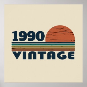 Poster Fête d'anniversaire personnalisée vintage 35 ans