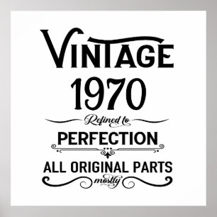 Poster Fête d'anniversaire personnalisée vintage 55 ans