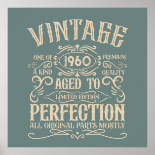 Poster Fête d'anniversaire personnalisée vintage whisky