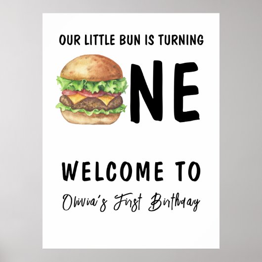 Poster Fête d'anniversaire pour le premier anniversaire d (Devant)