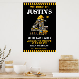 Poster Fête d'anniversaire pour les 4 ans de Construction