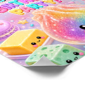 Poster Fête d'anniversaire Rainbow Glitter Dumpling Squis (Coin)