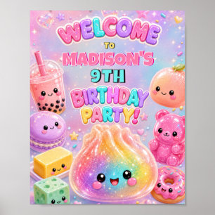 Poster Fête d'anniversaire Rainbow Glitter Dumpling Squis