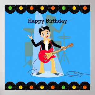 Poster Fête d'anniversaire Rock Star Boy