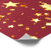 Poster fête d'anniversaire rouge or étoiles bienvenue (Coin)