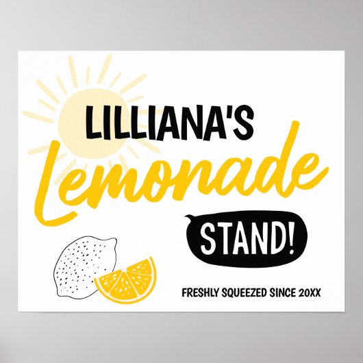Poster Fête d'anniversaire Stand de limonade au soleil (Devant)