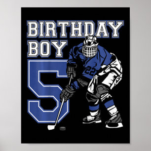 Poster Fête d'anniversaire sur le thème de hockey sur gla