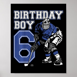 Poster Fête d'anniversaire sur le thème de hockey sur gla