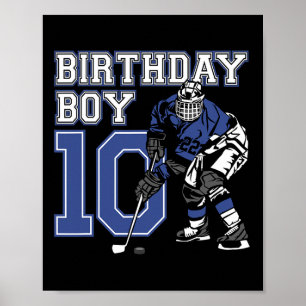 Poster Fête d'anniversaire sur le thème de hockey sur gla
