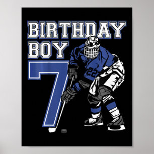 Poster Fête d'anniversaire sur le thème de hockey sur gla