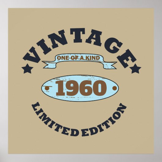 Poster Fête d'anniversaire vintage personnalisée (Devant)