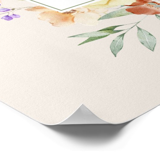 Poster Fête d'anniversaire Wild One Fleur sauvage Girl Bi (Coin)