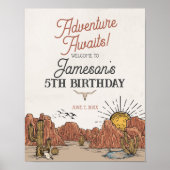 Poster Fête d'anniversaire Wild West Rodeo (Devant)