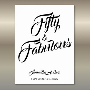 Poster Fête de 50 ans merveilleux et fabuleux
