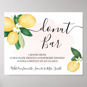 Poster Fête de bar à beignets Mariage Shower de mariage C