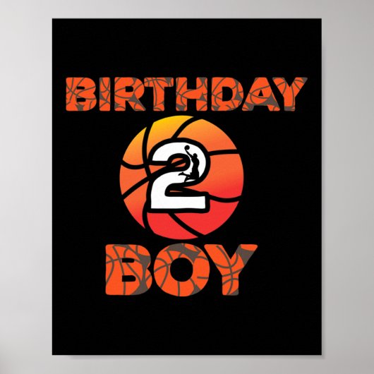 Poster Fête de basket-ball 2 ans Ancien Anniversaire Cel (Devant)