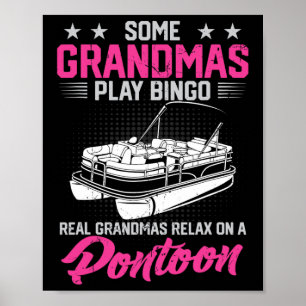 Poster Fête De Bateau Grandmas Drôle Se Détendre Sur Un P