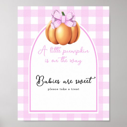 Poster Fête de bébé à l'arche de citrouille avec ruban Bé (Devant)