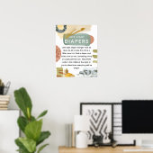 Poster Fête de bébé abstraite 'Couche de nuit' (Bureau à domicile)