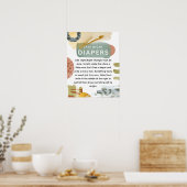 Poster Fête de bébé abstraite 'Couche de nuit' (Cuisine)