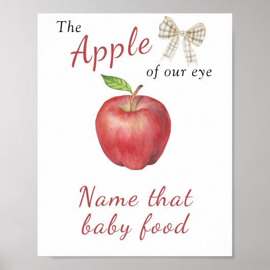 Poster Fête de bébé Apple - Nommez cette nourriture pour (Devant)