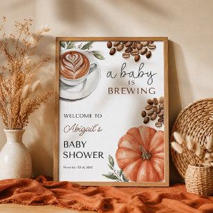Poster Fête de bébé au thème de café Pumpkin Spice 18x24
