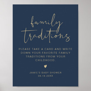 Poster Fête de bébé CAITLIN Navy Moderne Traditions de fa