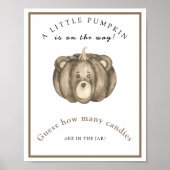 Poster Fête de bébé citrouille Devinez combien de bonbons (Devant)