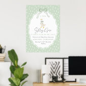 Poster Fête de bébé Coquette Canard Sage Vert (Bureau à domicile)