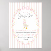 Poster Fête de bébé Coquette Gingham Silly Goose Ruban Ro (Devant)