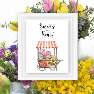 Poster fête de bébé de fleurs d'agriculteurs - douceurs e